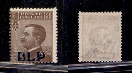 REGNO D'ITALIA - BLP - 1921 - 40 Cent BLP (4A) - Soprastampa Azzurro Nera - Gomma Originale - Diena (300) - Sonstige & Ohne Zuordnung