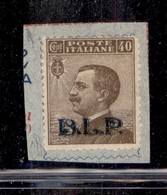 REGNO D'ITALIA - BLP - 1922 - 40 Cent BLP (9) - Predisposto All'uso Su Frammento Di Busta Speciale - Diena (90 Senza Gom - Sonstige & Ohne Zuordnung