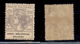 REGNO D'ITALIA - PARASTATALI - 1924 - 50 Cent Biblioteche Bologna (4) - Gomma Originale - Colore Sbiadito (50) - Sonstige & Ohne Zuordnung