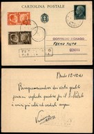 REGNO D'ITALIA - REGIE NAVI - R.Nave V.Gioberti - Cartolina Postale Con Complementari Per Genova Del 12.12.41 - Sonstige & Ohne Zuordnung