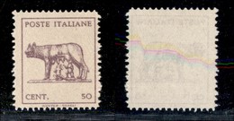 REGNO D'ITALIA - LUOGOTENENZA - 1944 - 50 Cent Lupa (515Ah) - Senza Fondo Di Sicurezza - Sempre Senza Gomma (150) - Other & Unclassified