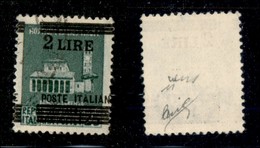 REGNO D'ITALIA - LUOGOTENENZA - 1945 - 2 Lire Su 25 Cent (525 Varietà) - Usato - Soprastampa A Destra (a Cavallo) - Non  - Other & Unclassified