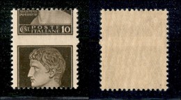 REGNO D'ITALIA - LUOGOTENENZA - 1945 - 10 Cent Imperiale (536c) - Dentellatura Orizzontale Spostata In Alto - Gomma Inte - Sonstige & Ohne Zuordnung