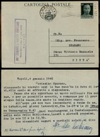 REGNO D'ITALIA - LUOGOTENENZA - Cartolina Postale Da 60 Cent (113A) - Per Città - Napoli 6.1.46 - Other & Unclassified
