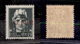 REPUBBLICA SOCIALE  - GNR BRESCIA - 1943 - 15 Cent (472/I Hb) Con Punto A Sinistra - Gomma Integra (105) - Other & Unclassified