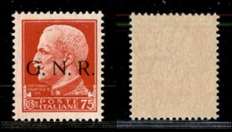 REPUBBLICA SOCIALE  - GNR BRESCIA - 1943 - 75 Cent (478/I) - Gomma Integra - Cert. AG (300) - Sonstige & Ohne Zuordnung