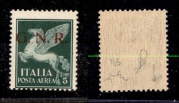 REPUBBLICA SOCIALE  - GNR BRESCIA - 1943 - 5 Lire Aerea (123/I) - Gomma Originale - Chiavarello (350) - Autres & Non Classés