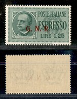 REPUBBLICA SOCIALE  - GNR BRESCIA - 1943 - 1,25 Lire Espresso (19/III K) Con Punto Piccolo Dopo R - Gomma Integra (100) - Sonstige & Ohne Zuordnung
