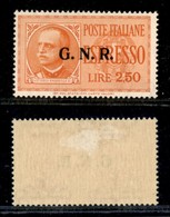 REPUBBLICA SOCIALE  - GNR BRESCIA - 1943 - 2,50 Lire Espresso (20/II G) - Tre Punti Grossi - Gomma Originale - Other & Unclassified