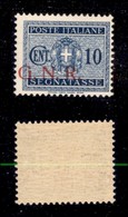 REPUBBLICA SOCIALE  - GNR BRESCIA - 1943 - 10 Cent Segnatasse (48/I Ba) Con Soprastampa A Sinistra - Gomma Integra - Non - Sonstige & Ohne Zuordnung