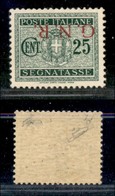 REPUBBLICA SOCIALE  - GNR BRESCIA - 1943 - 25 Cent Segnatasse (50/I A) Con Soprastampa Capovolta - Gomma Originale (300) - Sonstige & Ohne Zuordnung