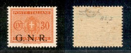 REPUBBLICA SOCIALE  - GNR BRESCIA - 1943 - 30 Cent Segnatasse (51/I B) Con Soprastampa Su Segnatasse - Gomma Integra - Other & Unclassified