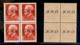 REPUBBLICA SOCIALE  - GNR VERONA - 1944 - 75 Cent (478 L) In Quartina Con Decalco - Gomma Integra (100+) - Other & Unclassified