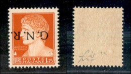 REPUBBLICA SOCIALE  - GNR VERONA - 1944 - 1,75 Lire (481 A) Con Soprastampa Capovolta - Gomma Integra - Molto Bello (220 - Autres & Non Classés