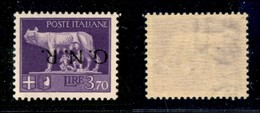 REPUBBLICA SOCIALE  - GNR VERONA - 1944 - 3,70 Lire (484 A) Con Soprastampa Capovolta Spostata A Destra - Gomma Integra  - Other & Unclassified