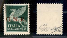 REPUBBLICA SOCIALE  - GNR VERONA - 1944 - 5 Lire Aerea (123) - Verona (Titolare)- Raybaudi (700) - Other & Unclassified