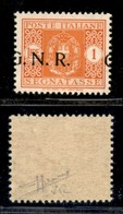 REPUBBLICA SOCIALE  - GNR VERONA - 1944 - 1 Lira Segnatasse (55 D) Con G A Cavallo - Gomma Integra - Cert. Sorani (150) - Autres & Non Classés