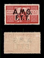 TRIESTE - AMG-FTT - 1947 - 100 Lire (17) - Soprastampa Slittata - Gomma Originale - Ungebraucht