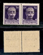 EMISSIONI LOCALI - BASE ATLANTICA - 1943 - 50 Cent (11+11 G) - Coppia Con L Diversa A Destra - Gomma Integra (330+) - Ortsausgaben/Autonome A.