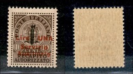 EMISSIONI LOCALI - GUDIZZOLO - 1945 - 1 Lira Su 10 Cent Recapito (2) - Gomma Integra (35) - Sonstige & Ohne Zuordnung