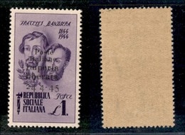 EMISSIONI C.L.N. - IMPERIA - 1945 - 1 Lira Bandiera (14 B) - Senza Trattino Tra 24 E 4 - Gomma Integra (60) - Other & Unclassified