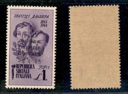 EMISSIONI C.L.N. - IMPERIA - 1945 - 1 Lira Bandiera (14 B) - Senza Trattino Tra 24 E 4 - Gomma Integra (60) - Altri & Non Classificati