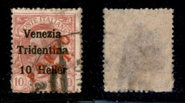 OCCUPAZIONI - TRENTINO ALTO ADIGE - 1919 - Porto S.T. Su 10 Heller Su 10 Cent (131) - Usato (120) - Other & Unclassified
