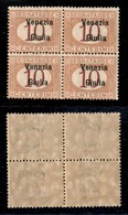 OCCUPAZIONI - VENEZIA GIULIA - 1918 - 10 Cent Segnatasse (2) - Quartina - Gomma Integra (200+) - Venezia Julia