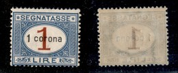 OCCUPAZIONI - DALMAZIA - 1922 - 1 Corona Su 1 Lira Segnatasse (2) - Gomma Integra (50) - Dalmatia