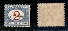 OCCUPAZIONI - DALMAZIA - 1922 - 2 Corone Su 2 Lire Segnatasse (3) - Gomma Integra (250) - Dalmatie