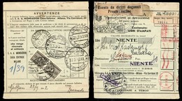 OCCUPAZIONI - LUBIANA - Bollettino Pacchi (Poste D'Italia-Niente) Da Milano Del 12.9.42 Tassato In Arrivo Al Retro - Lubiana