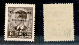 OCCUPAZIONI - MONTENEGRO - 1942 - 8 Lire Su Din (46) - Gomma Integra (100) - Montenegro