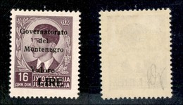 OCCUPAZIONI - MONTENEGRO - 1942 - 16 Lire Su Din (48) - Gomma Originale (40) - Montenegro