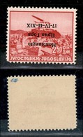OCCUPAZIONI - MONTENEGRO - 1941 - 2,50 Din Aerea (4 A) Con Soprastampa Capovolta - Gomma Integra (225) - Montenegro