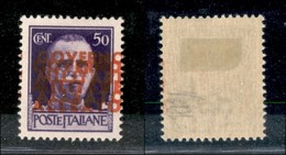 OCCUPAZIONE ANGLO AMERICANA - NAPOLI - 1943 - 50 Cent (12 B) - Doppi Soprastampa - Gomma Originale (300) - Other & Unclassified