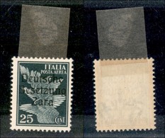 OCCUPAZIONE TEDESCA - ZARA - 1943 - 25 Cent Aerea (1/I) - Gomma Originale Con Prima Linguella (25) - Otros & Sin Clasificación