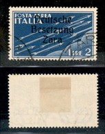 OCCUPAZIONE TEDESCA - ZARA - 1943 - 2 Lire Aerea (6) - Usato (150) - Autres & Non Classés