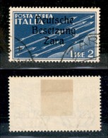 OCCUPAZIONE TEDESCA - ZARA - 1943 - 2 Lire Aerea (6) - Usato (150) - Sonstige & Ohne Zuordnung