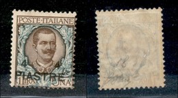 UFFICI POSTALI ESTERO - COSTANTINOPOLI - 1908 - 4 Piastre Su 1 Lira Floreale (18) - Gomma Originale - Oliva (70) - Sonstige & Ohne Zuordnung