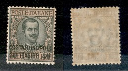 UFFICI POSTALI ESTERO - COSTANTINOPOLI - 1911 - 40 Piastre Su 10 Lire Floreale (27) - Gomma Integra - Ottimamente Centra - Altri & Non Classificati