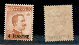 UFFICI POSTALI ESTERO - COSTANTINOPOLI - 1921 - 4 Piastre Su 20 Cent (30) - Gomma Originale - Molto Bello (150) - Autres & Non Classés
