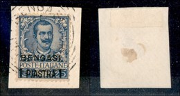 UFFICI POSTALI ESTERO - BENGASI - 1901 - 1 Piastra Su 25 Cent (1) - Usato Su Frammento - Molto Bello (275+) - Sonstige & Ohne Zuordnung