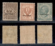 COLONIE - ERITREA - 1924 - Soprastampati (77/9) - Serie Completa - Gomma Integra - (90) - Sonstige & Ohne Zuordnung