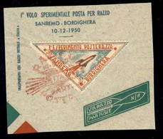 REPUBBLICA   - POSTA ORDINRIA - 1950 (10 Dicembre) - Posta Razzo San Remo Bordighera - Andere & Zonder Classificatie