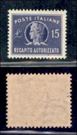REPUBBLICA   - SERVIZI - 1949 - 15 Lire Recapito (10) - Gomma Integra (105) - Other & Unclassified