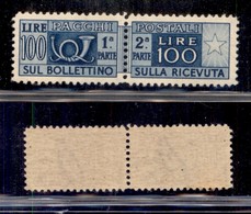 REPUBBLICA   - SERVIZI - 1946 - 100 Lire Pacchi Postali (77/I) - Gomma Integra Ottima Centratura (150) - Autres & Non Classés