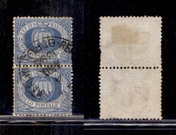 SAN MARINO - POSTA ORDINARIA - 1877 - 10 Cent Stemma (3) - Coppia Verticale Usata - Dentellatura Carente Sulla Sinistra  - Other & Unclassified