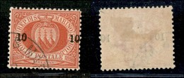 SAN MARINO - POSTA ORDINARIA - 1892 - 10 Cent Su 20 Stemma (11) - Usato - Ben Centrato - Other & Unclassified