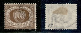 SAN MARINO - POSTA ORDINARIA - 1892 - 40 Cent Stemma (17) - Usato - Autres & Non Classés