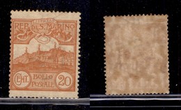 SAN MARINO - POSTA ORDINARIA - 1903 - 20 Cent Veduta (37) - Gomma Originale (220) - Other & Unclassified